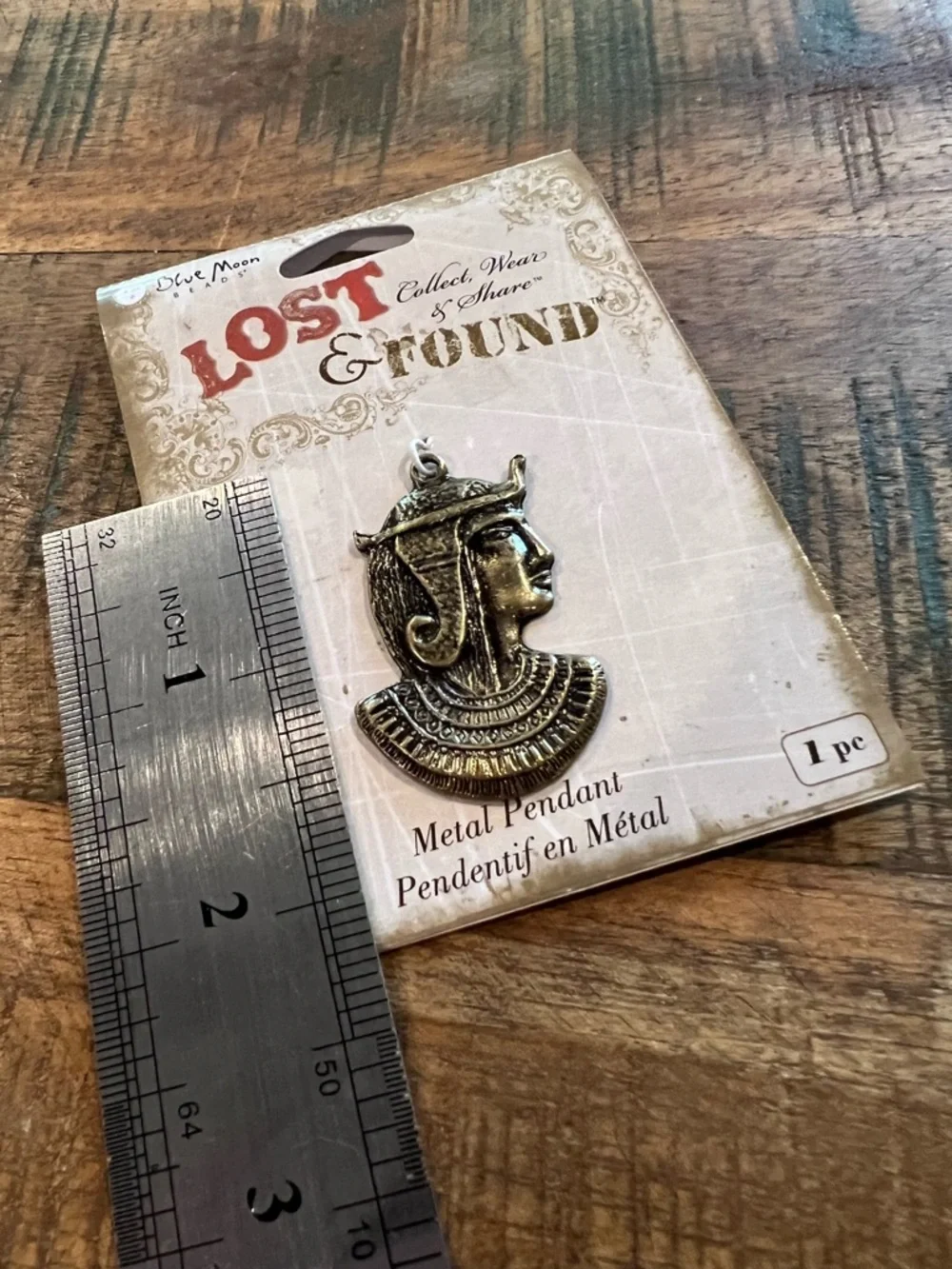 Pharoah Head Bronze Tone Pendant Focal NWT Lost and Found Egyptian - Picture 2 of 2